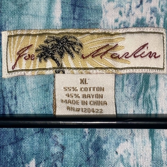 JOE MARLIN MENS SIZE SIZE XL Blue White Casual Button Down Shirt Marlin design - Picture 2 of 12